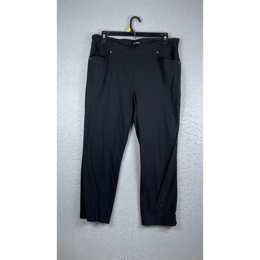 Hilary Radley Pants Womens XXL Black Ponte Ankle Straight Leg Pull On Stretch